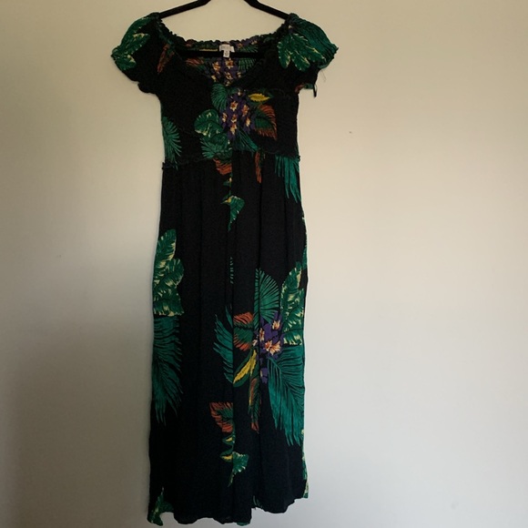 Navy Tropical Print Ruched Jumpsuit 🌴 - Picture 2 of 4